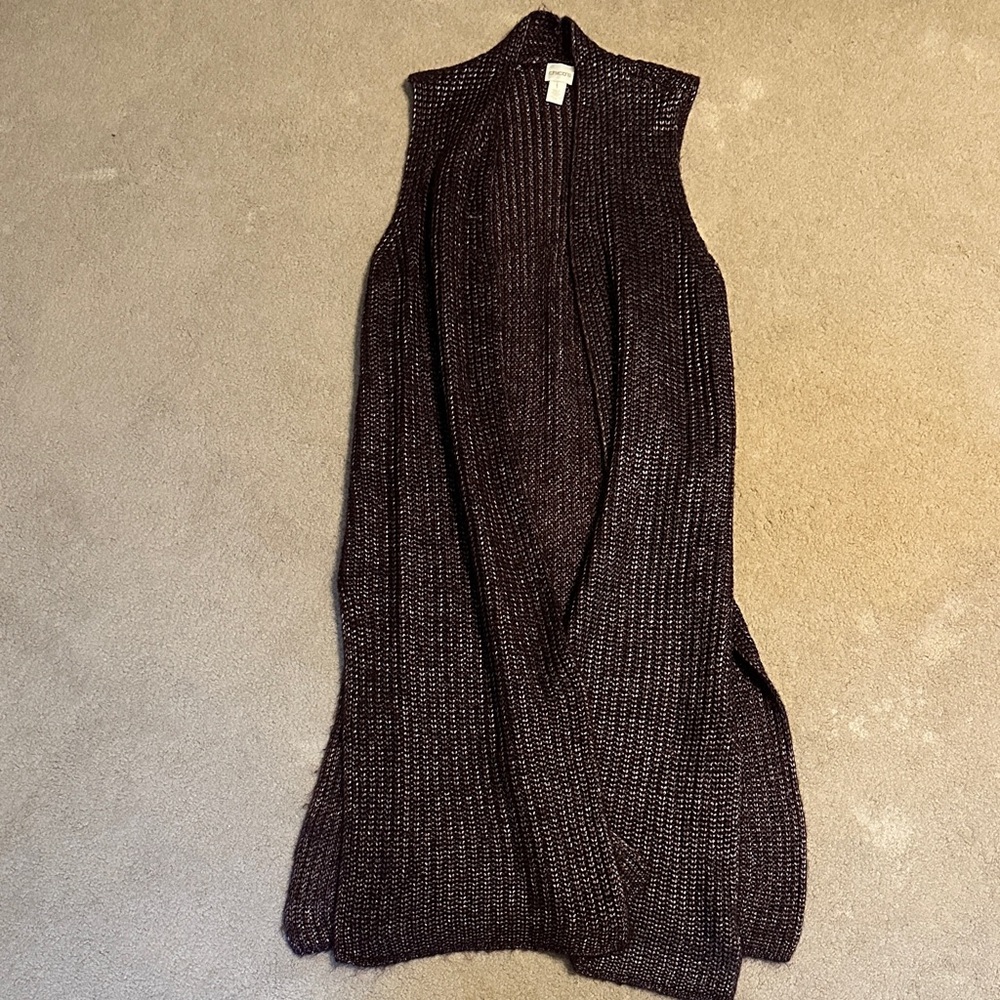 Chico's Dark Purple Sleeveless Cardigan